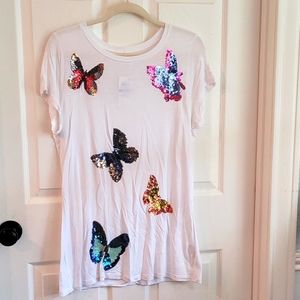 Sweet Butterfly Sequin Tshirt